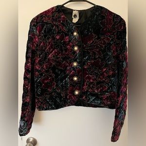 Vintage Velour Quilt Blazer Jacket